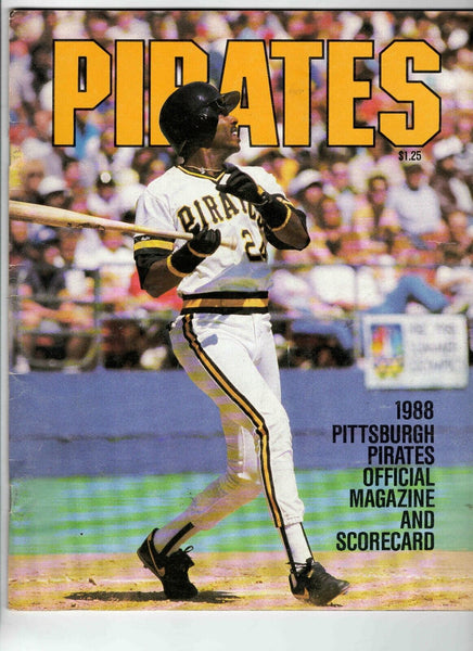 1988 Philadelphia Phillies @ Pittsburgh Pirates Program Scorebook Barry Bonds