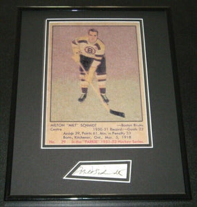 Milt Schmidt Signed Framed 11x14 Photo Display Bruins