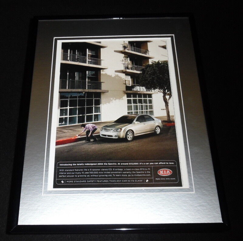 2004 Kia Spectra Framed 11x14 ORIGINAL Advertisement