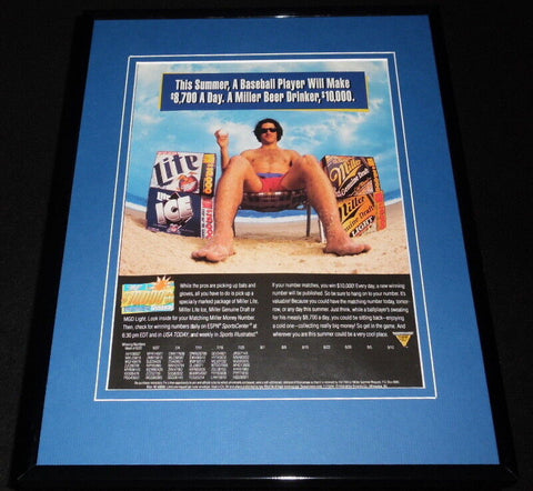 1994 Miller Lite / Ice/ MGD Beer 11x14 Framed ORIGINAL Vintage Advertisement 