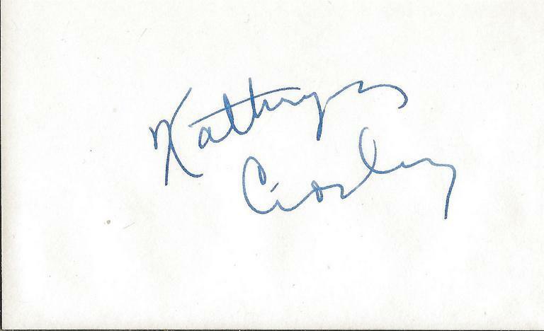 Kathryn Crosby Signed Vintage 3x5 Index Card JSA 