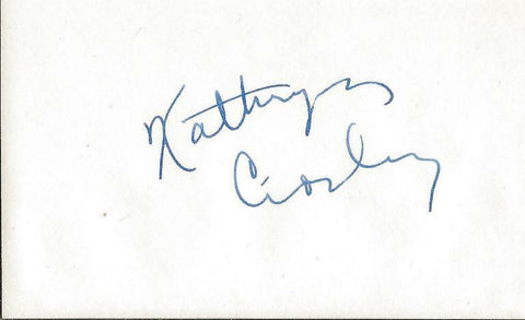 Kathryn Crosby Signed Vintage 3x5 Index Card JSA 