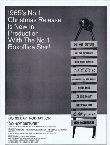 Do Not Disturb 1965 ORIGINAL Vintage 9x12 Industry Ad Doris Day Rod Taylor