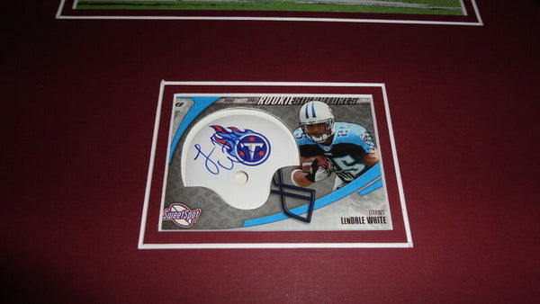 Lendale White Signed Framed Rookie Card & Photo Display UDA USC Titans