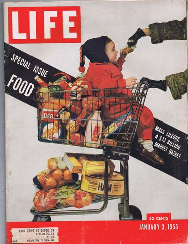 ORIGINAL Vintage Life Magazine January 3 1955 Food Issue