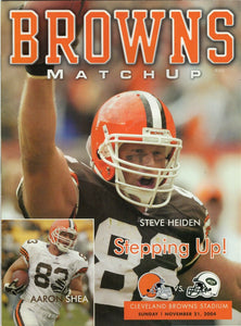 VINTAGE Nov 21 2004 NY Jets @ Cleveland Browns Program Curtis Martin 88 YDS