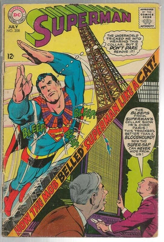 Superman #208 ORIGINAL Vintage 1968 DC Comics 