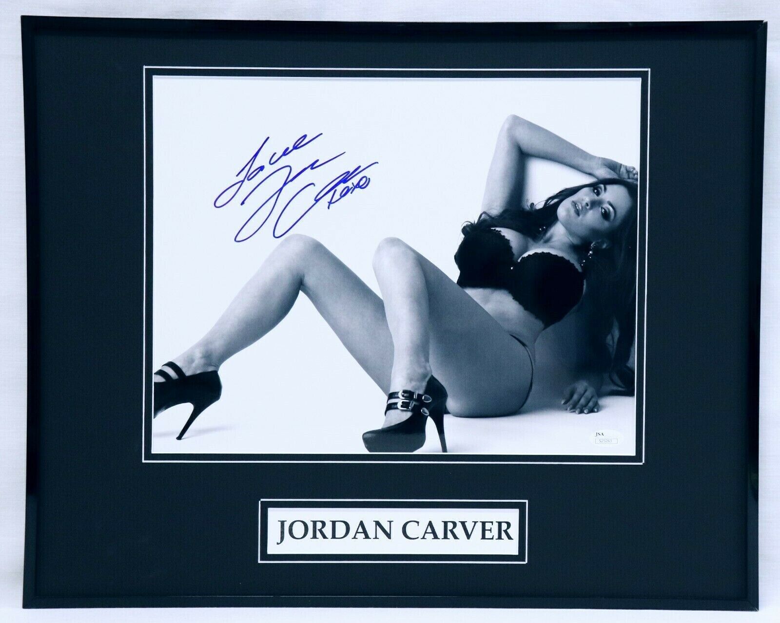 Jordan Carver Signed Framed 16x20 Lingerie Heels Photo Display JSA