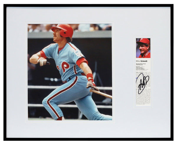 Mike Schmidt Signed Framed 16x20 Photo Display Phillies