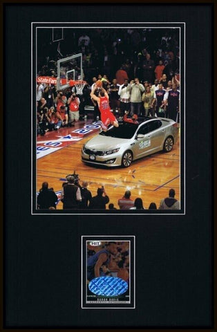 Baron Davis Signed Framed Rookie Card & Griffin Dunk Contest Photo Display SAGE