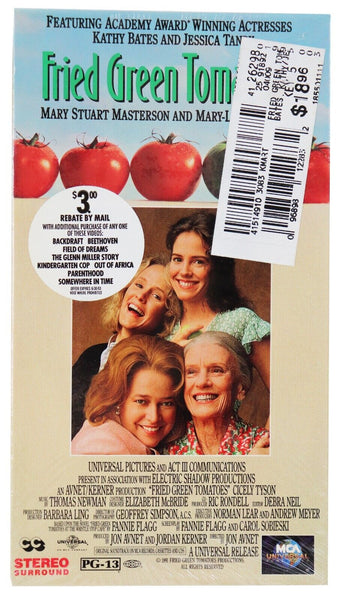 Fried Green Tomatoes VINTAGE SEALED VHS Cassette Kathy Bates Jessica Tandy