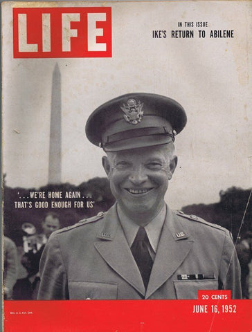 ORIGINAL Vintage Life Magazine June 16 1952 Dwight Eisenhower