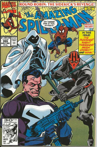 Amazing Spiderman #355 ORIGINAL Vintage 1991 Marvel Comics Moon Knight Punisher