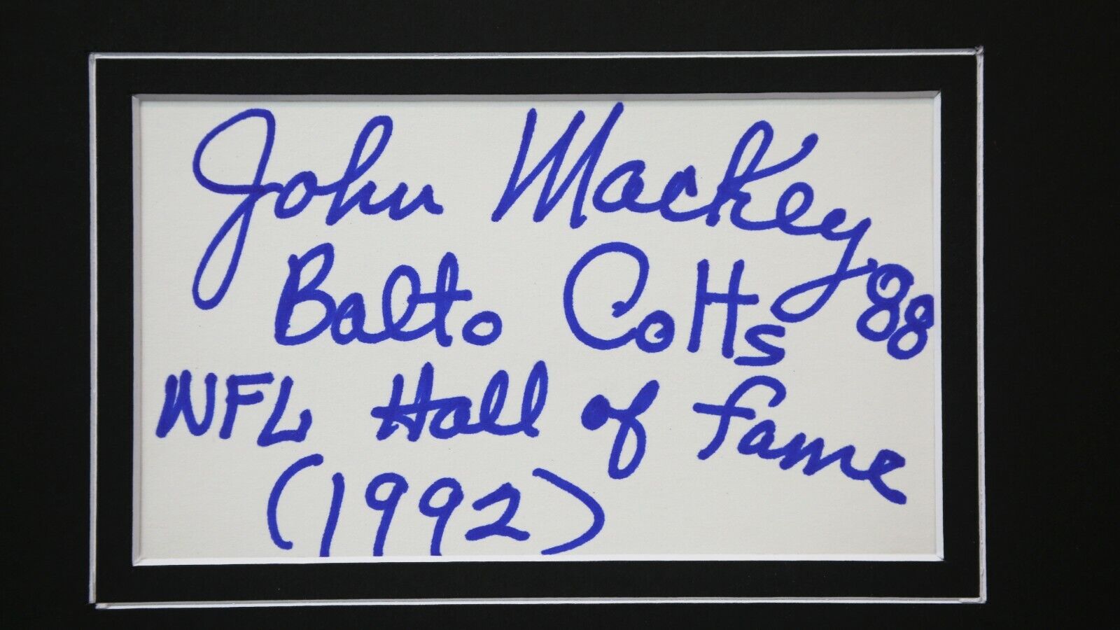 John Mackey Signed Framed 16x20 Photo Display Baltimore Colts HOF Inscription