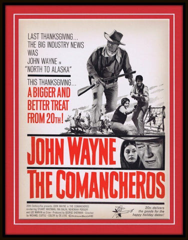 ORIGINAL Vintage 1961 John Wayne The Comancheros 11x14 Framed Advertisement 