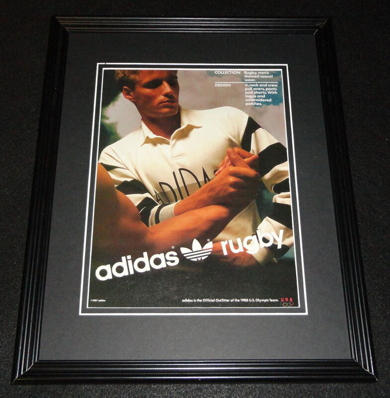 1987 adidas Rugby Framed 11x14 ORIGINAL Advertisement