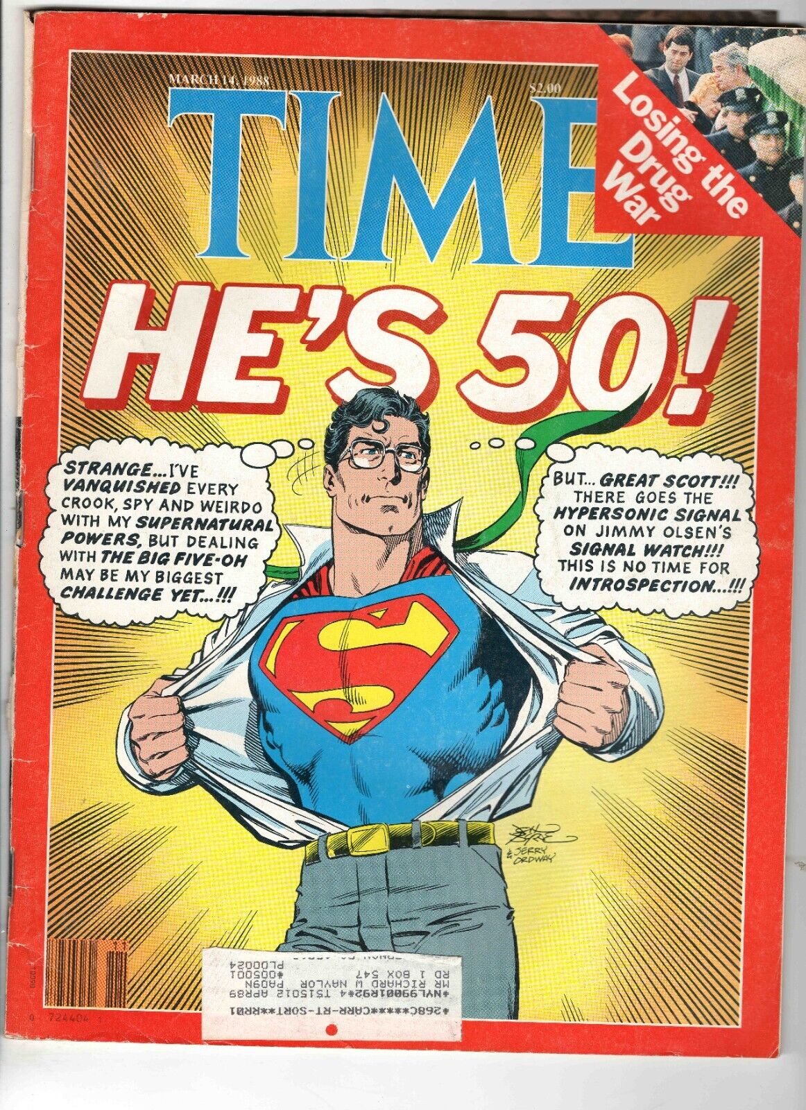 Mar 14 1988 Time Magazine Superman Turns 50