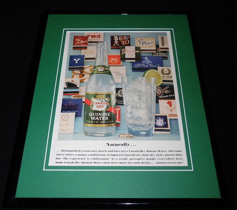 1958 Canada Dry Quinine Water Framed 11x14 ORIGINAL Vintage Advertisement 