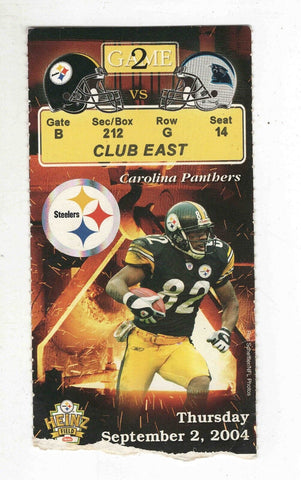 Sep 2 2004 Panthers @ Pittsburgh Steelers Ticket Ben Roethlisberger Rookie