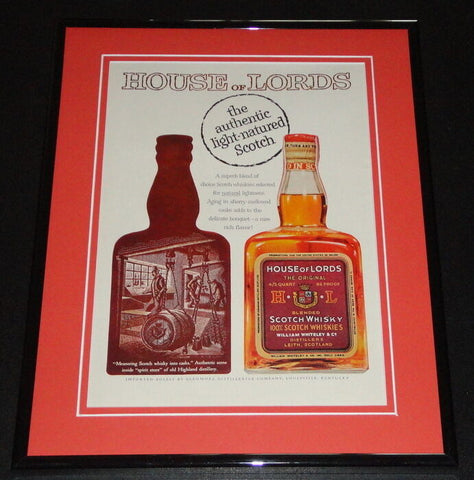 1958 House of Lords Whisky 11x14 Framed ORIGINAL Vintage Advertisement 