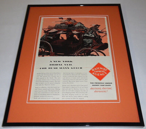 1951 Railway Express Agency Framed 11x14 ORIGINAL Vintage Advertisement