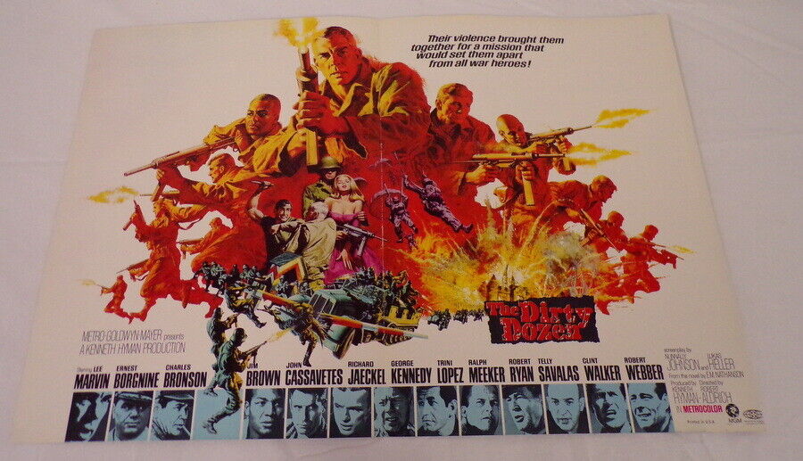 VINTAGE 1967 The Dirty Dozen 12x18" Industry Poster Ad Lee Marvin Jim Brown