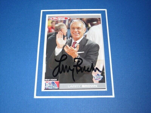 Coach Larry Brown Signed Framed 16x20 Photo Display Pistons SMU Kansas