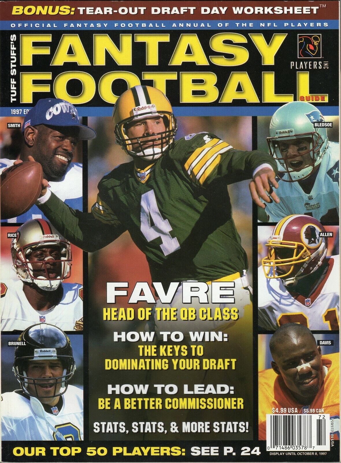  VINTAGE 1997 Tuff Stuff Fantasy Football Magazine Brett Favre Emmitt Smith