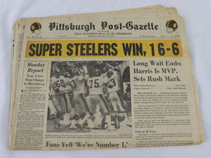 Jan 13 1975 Pittsburgh Post Gazette Newspaper Steelers 1st Super Bowl Win IX