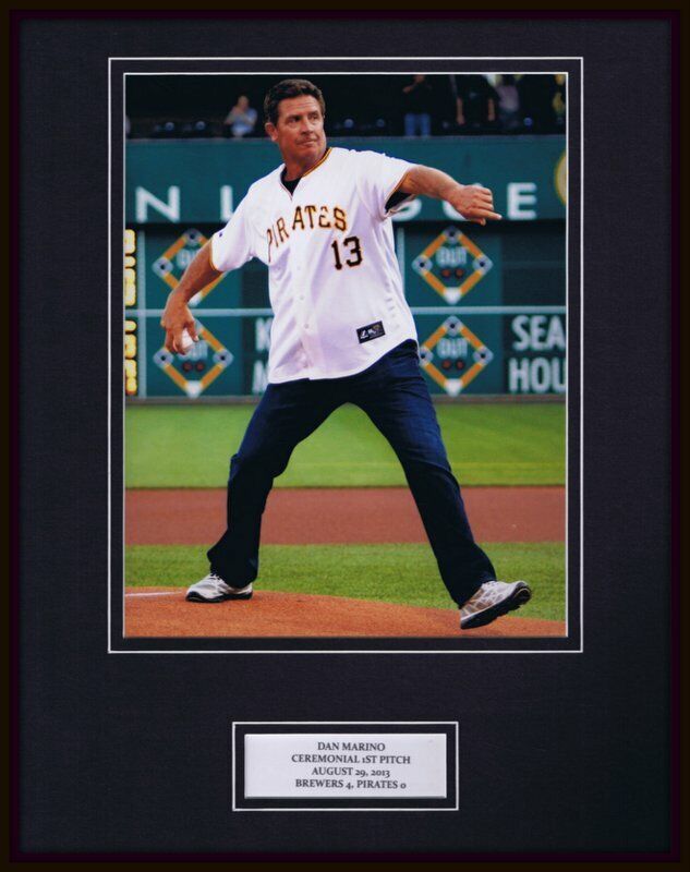 Dan Marino Throws 1st Pitch Pittsburgh Pirates 2013 Framed 11x14 Photo Display 