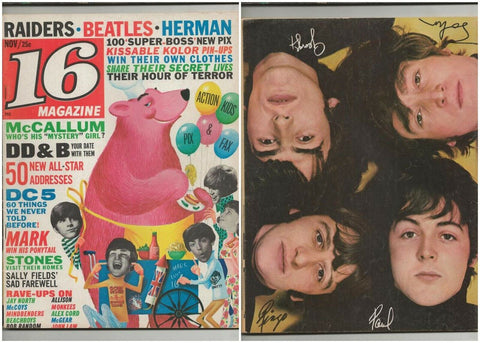 ORIGINAL Vintage November 1966 16 Magazine w/ Beatles Back Cover