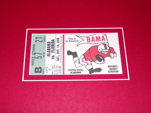 Bear Bryant Framed 16x20 Photo & 1978 Alabama vs Florida Replica Ticket Set 