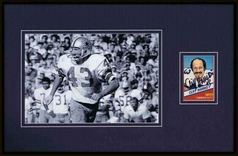 Cliff Harris Signed Framed 11x17 Photo Display Cowboys