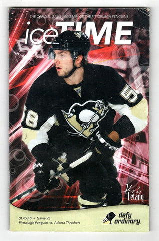 VINTAGE Jan 5 2010 Pittsburgh Penguins vs Atlanta Program Jordan Staal 2 Goals