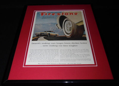 1965 Firestone Tires 11x14 Framed ORIGINAL Vintage Advertisement