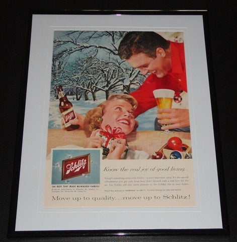 1959 Schlitz Beer 11x14 Framed ORIGINAL Vintage Advertisement