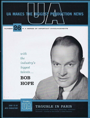 Bob Hope 1957 United Artists UA ORIGINAL Vintage 9x12 Industry Ad  