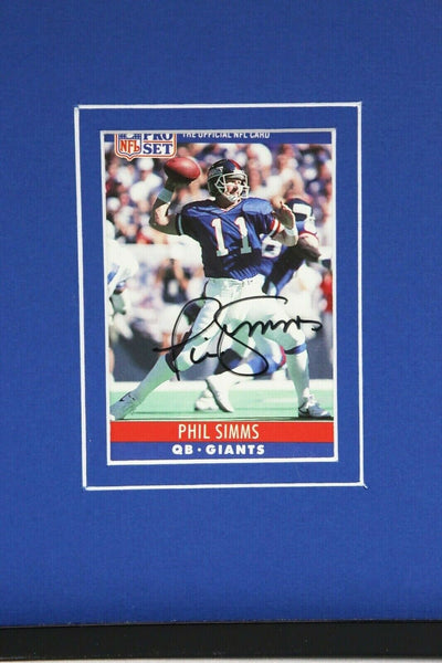 Phil Simms Signed Framed 16x20 Photo Display JSA Giants w/ John Elway