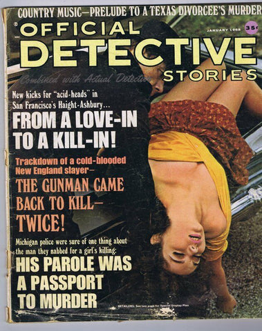 ORIGINAL Vintage January 1968 Official Detective Stories Magazine GGA 