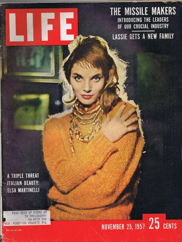 ORIGINAL Vintage Life Magazine November 25 1957 Elsa Martinelli