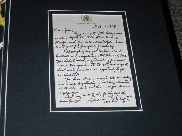 President Gerald Ford Facsimile Signed Framed 1978 Letter & Photo Display 