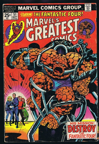 Marvel's Greatest Comics #51 ORIGINAL Vintage 1974 Fantastic Four