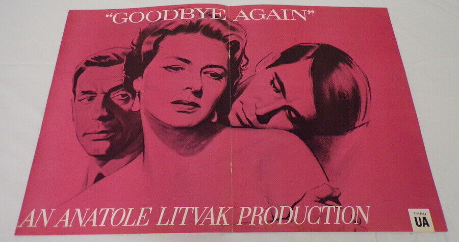 VINTAGE 1961 Goodbye Again 12x18" Industry Poster Ad Ingrid Bergman