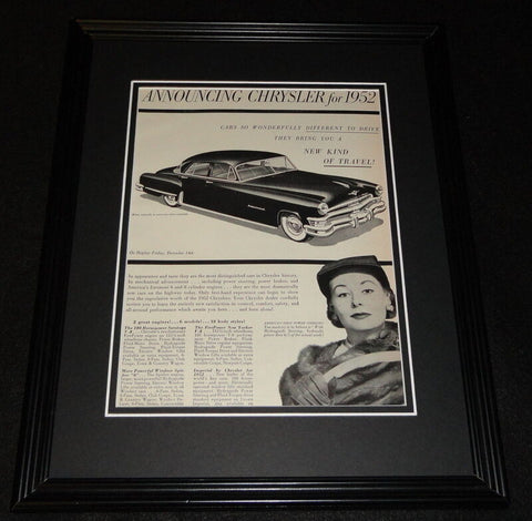 1952 Chrysler Framed 11x14 ORIGINAL Vintage Advertisement