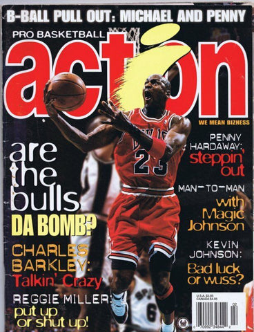 ORIGINAL Vintage 1996 Pro Basketball Action Magazine Michael Jordan Barkley KJ