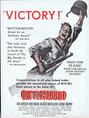 1949 Battleground ORIGINAL Vintage 9x12 Industry Ad Van Johnson R Montalban