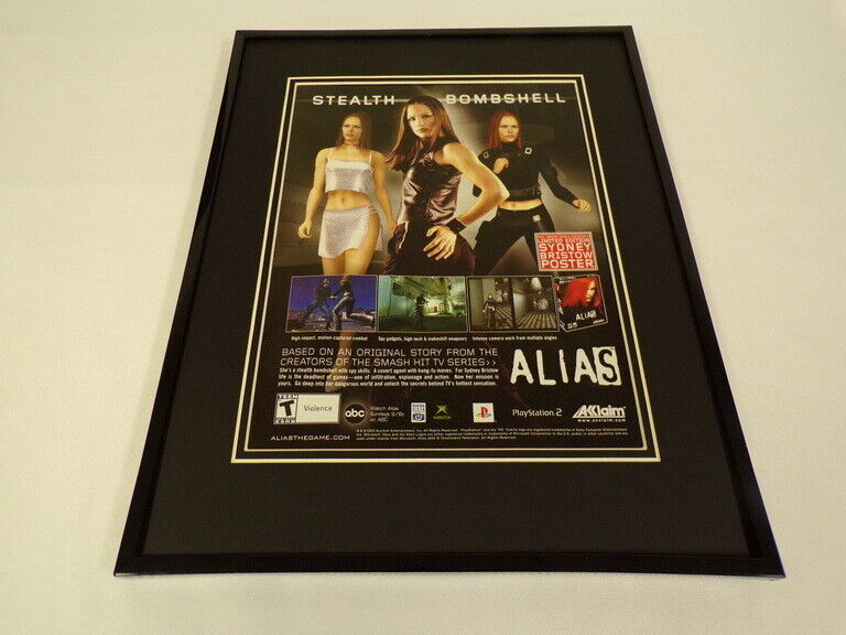 Alias 2004 PS2 XBox Framed 11x14 ORIGINAL Advertisement Jennifer Garner