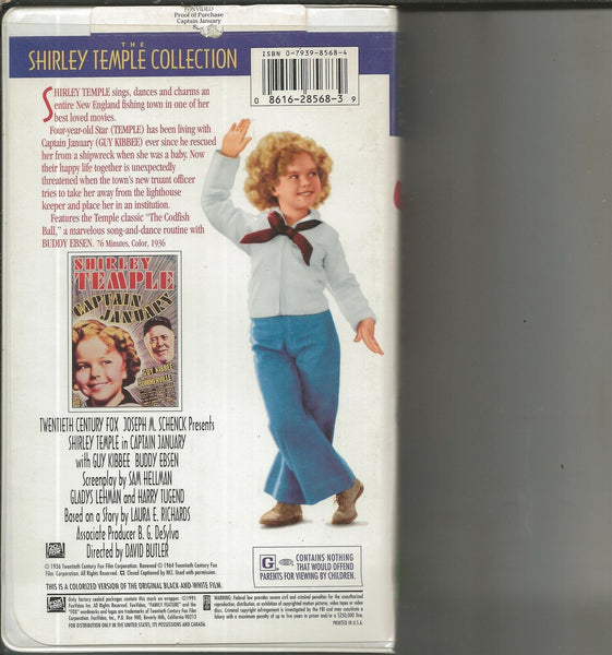 Shirley Temple Captain January VINTAGE VHS Cassette 