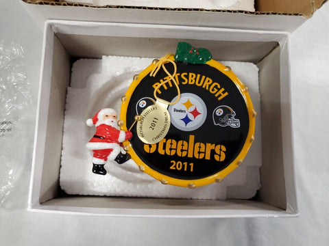 2011 Danbury Mint Pittsburgh Steelers Santa Claus Christmas Ornament w/ box