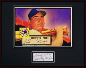 Johnny Mize Signed Framed 11x14 Photo Display JSA 1952 Yankees